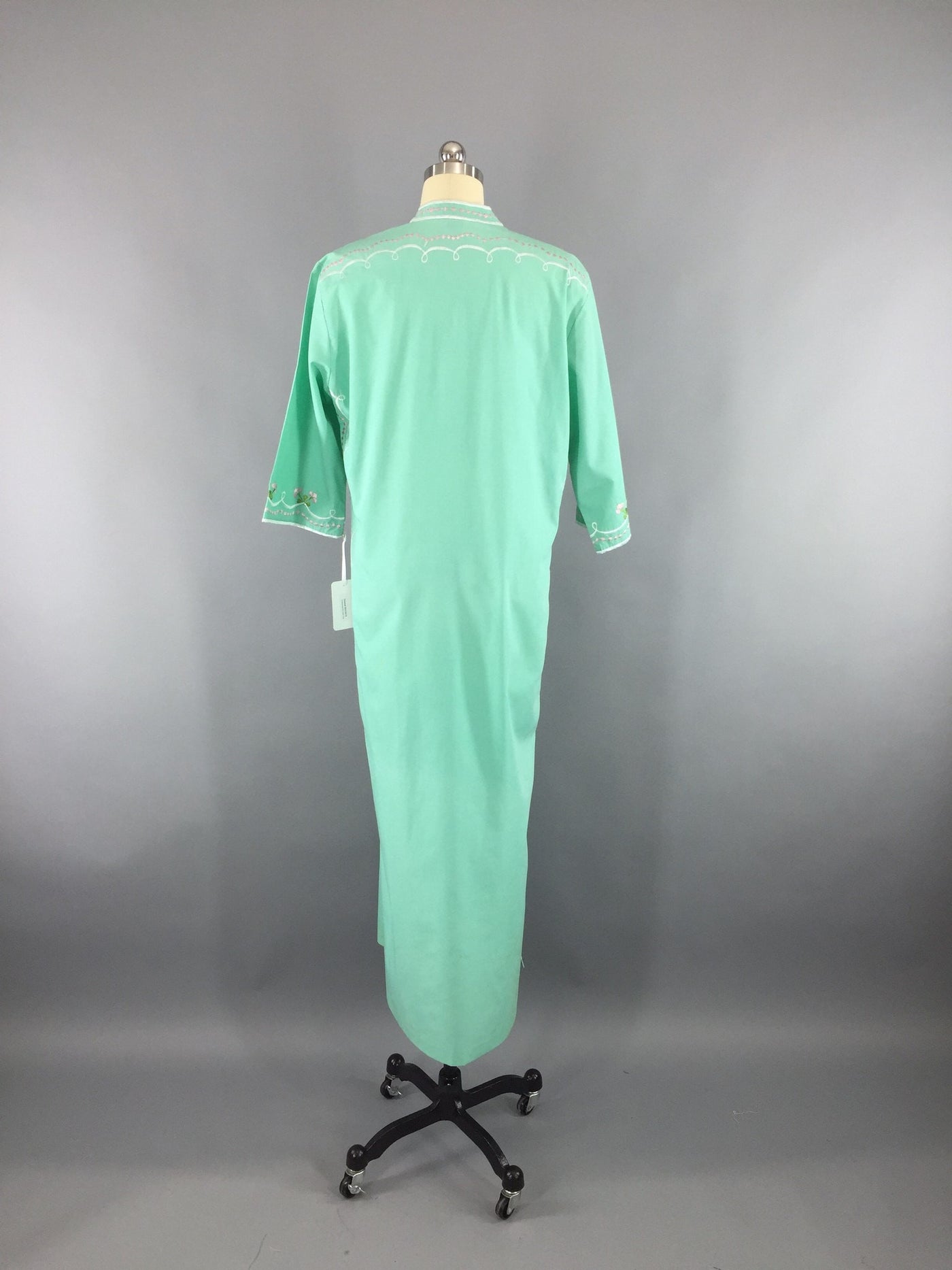 1960s Vintage Caro of Honolulu Embroidered Caftan Dress - ThisBlueBird