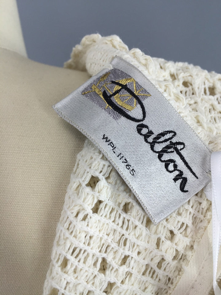 1960s Vintage Dalton Crocheted White Sweater Dress - ThisBlueBird
