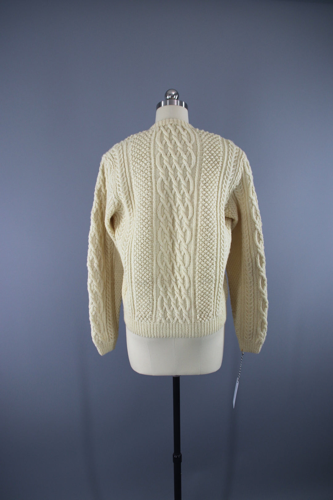1960s Vintage Irish Wool Cardigan Sweater / Ivory - ThisBlueBird