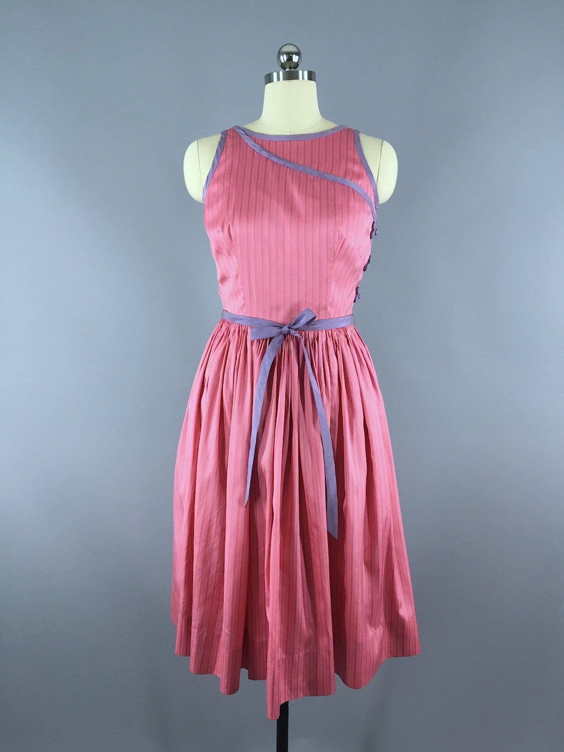 1960s Vintage Pink Silk Cocktail Dress - ThisBlueBird
