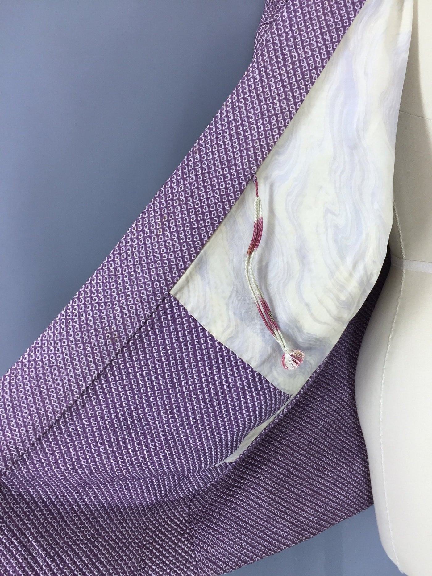 1960s Vintage Silk Haori Kimono Cardigan Jacket in Purple Shibori - ThisBlueBird