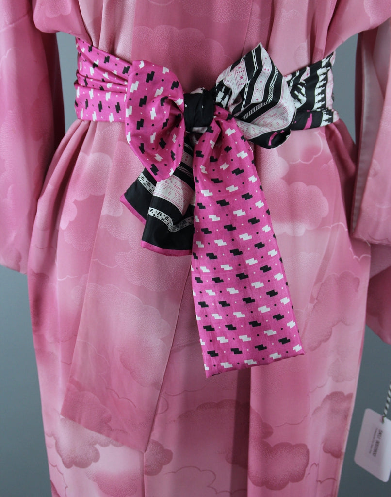 Vintage Pink Ombre Clouds Silk Kimono Robe – ThisBlueBird