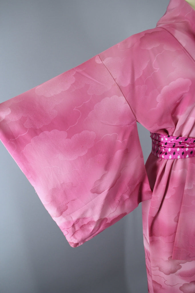 Vintage Pink Ombre Clouds Silk Kimono Robe – ThisBlueBird
