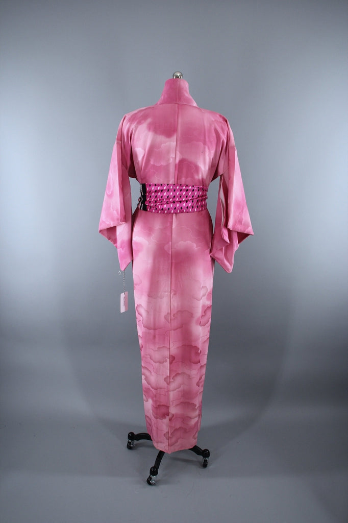 Vintage Pink Ombre Clouds Silk Kimono Robe – ThisBlueBird