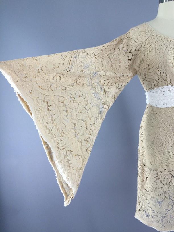 1970s Vintage Crochet Lace Bohemian Wedding Dress ThisBlueBird 1970s Vintage Crochet Lace Bohemian Wedding Dress ThisBlueBird