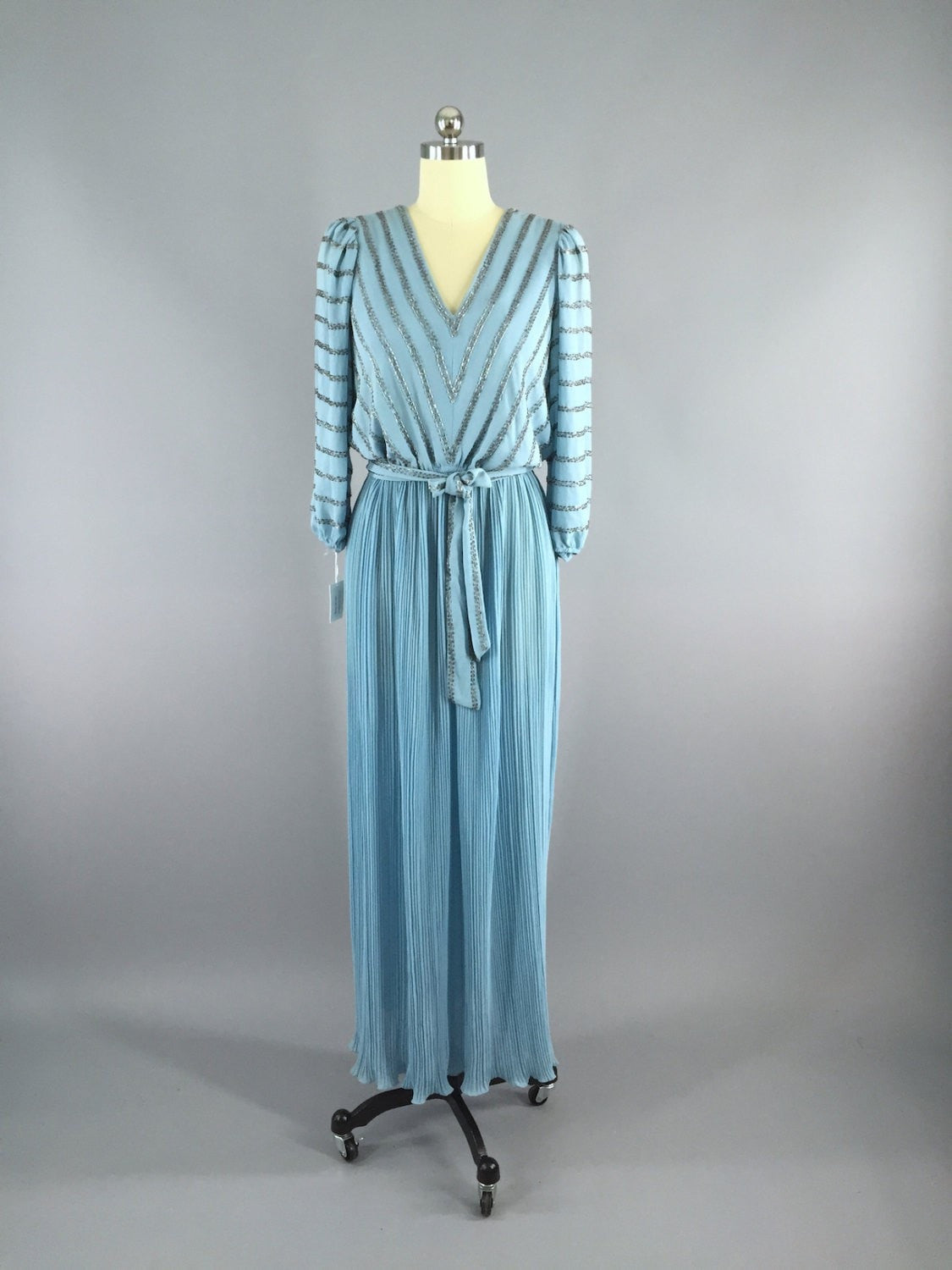 1970s Vintage Beaded Dress /  Mother of the Bride - ThisBlueBird