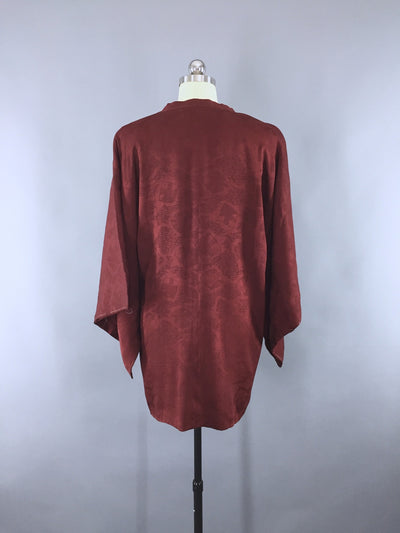 1970s Vintage Brown Silk Michiyuki Kimono Coat - ThisBlueBird