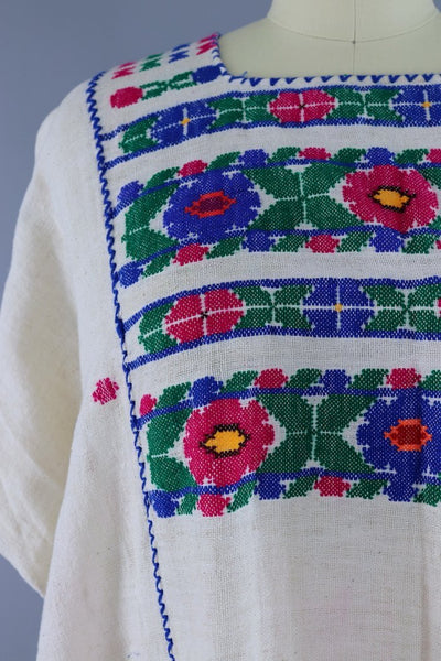 1970s Vintage Embroidered Caftan Dress - ThisBlueBird