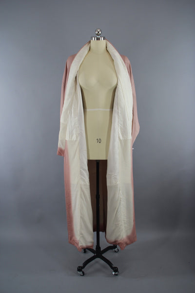1970s Vintage Kimono Robe with Mauve Mountains Print - ThisBlueBird