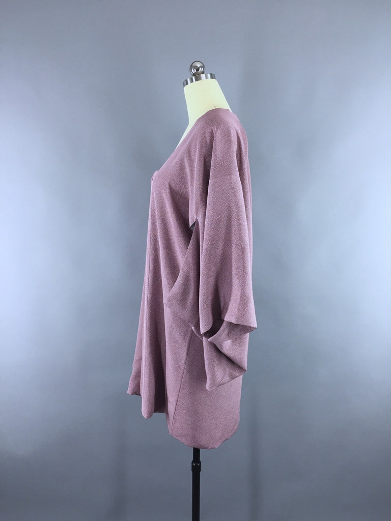 1970s Vintage Lavender Purple Silk Michiyuki Kimono Coat Jacket - ThisBlueBird