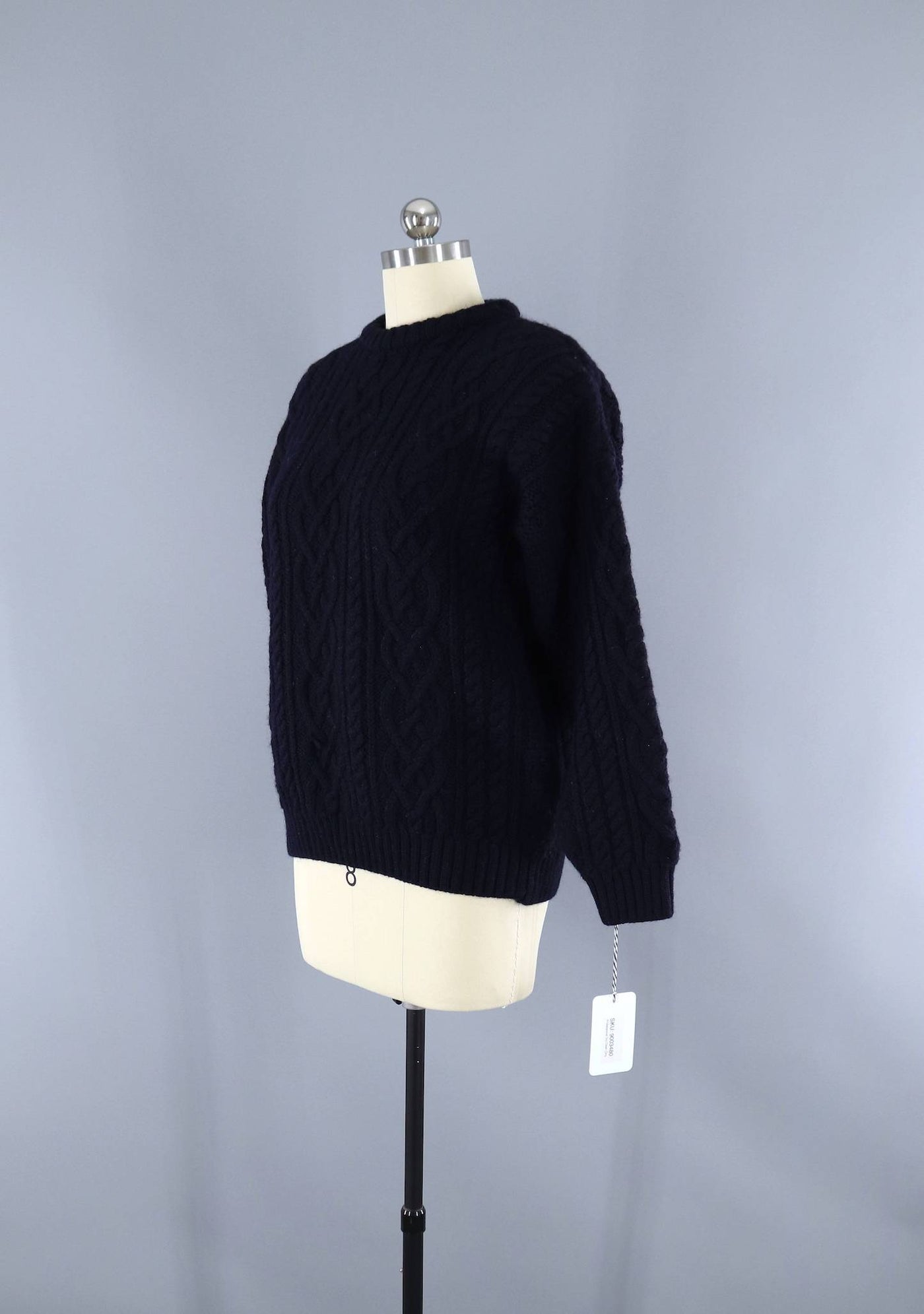 Vintage Irish DONEGAL Cable Knit Wool Sweater ~ size L (44