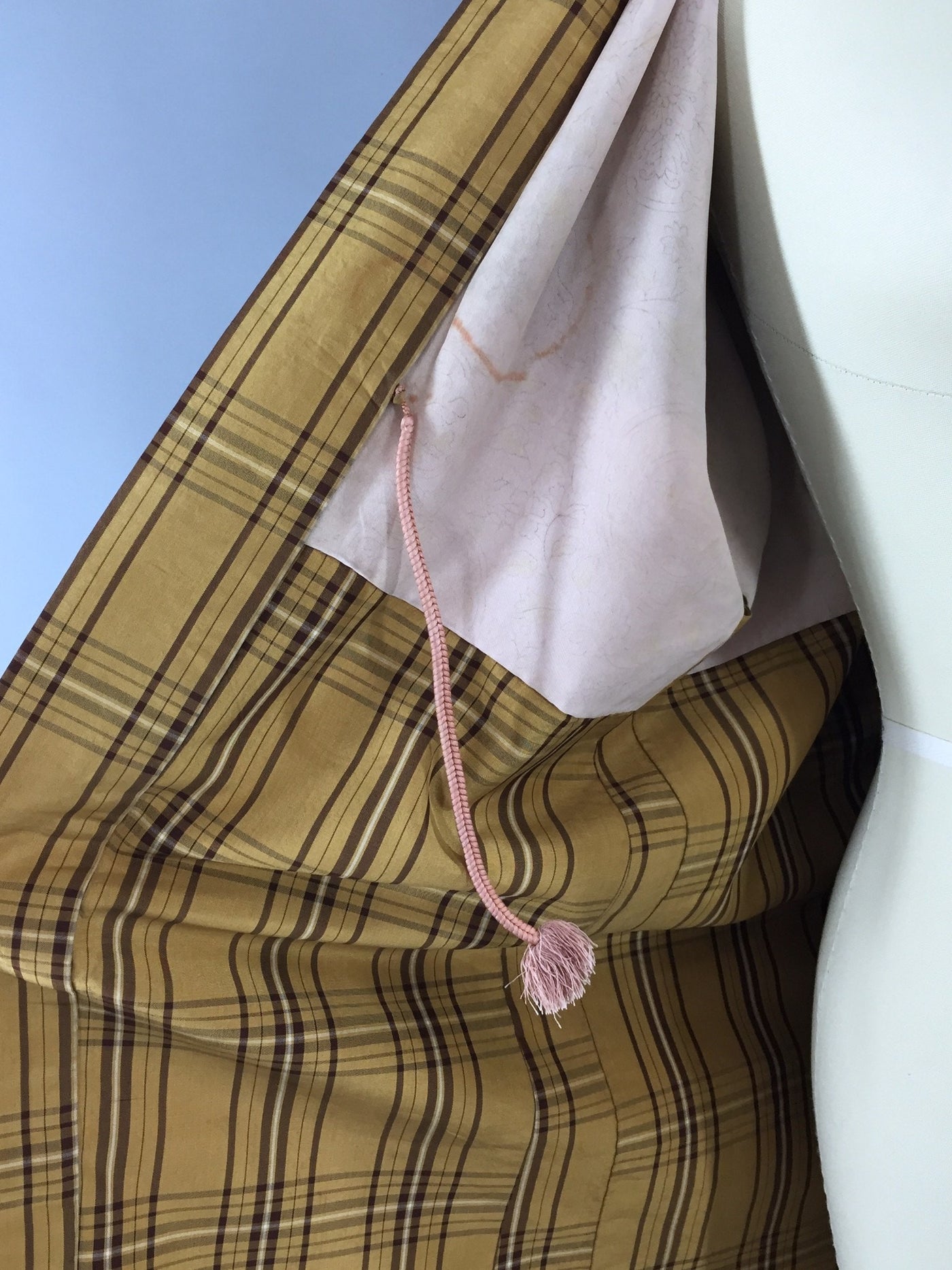 1970s Vintage Silk Haori Kimono Cardigan Jacket in Brown Plaid - ThisBlueBird