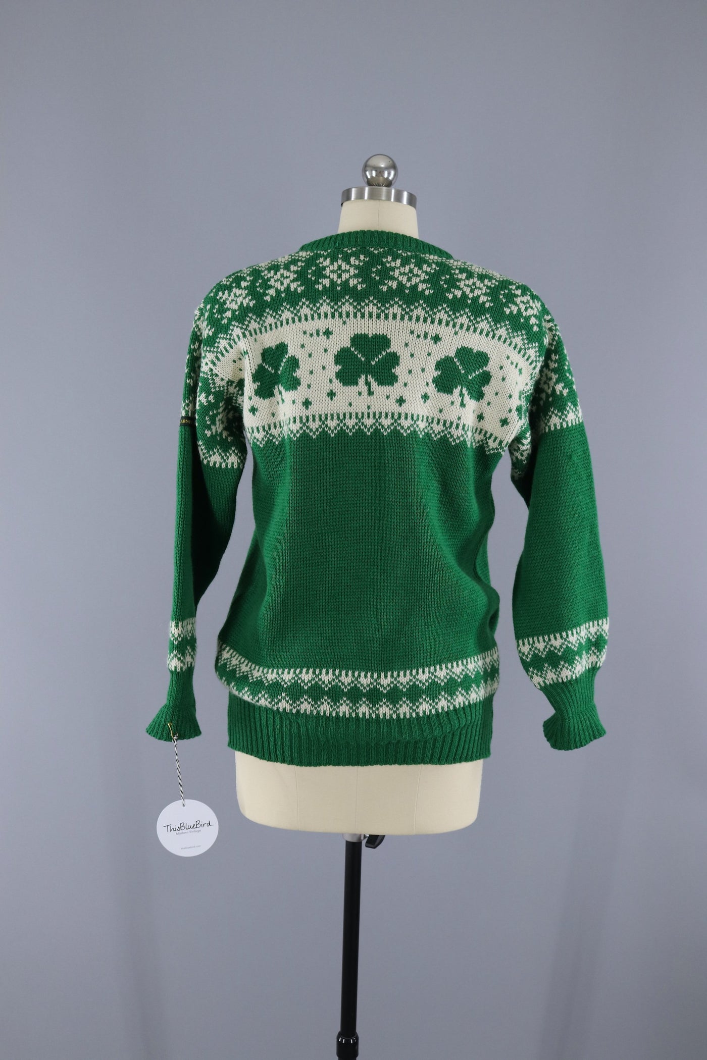 1970s Vintage Wool Sweater / Shamrock Green / Blarney Castle Ireland - ThisBlueBird