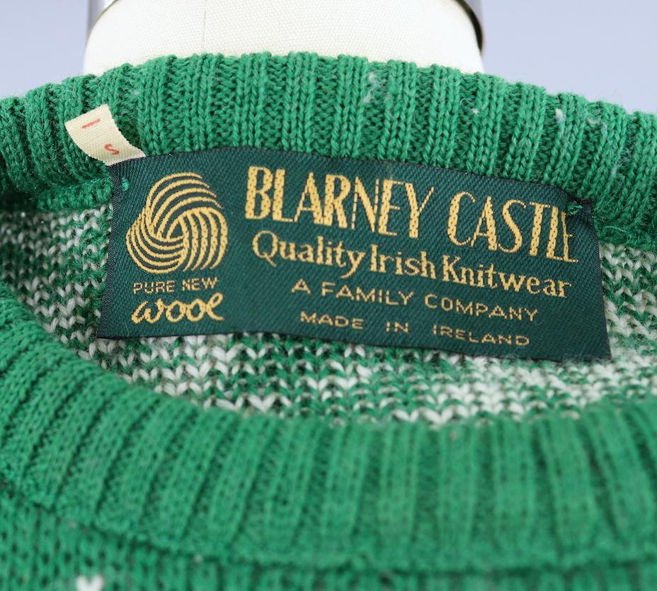 1970s Vintage Wool Sweater / Shamrock Green / Blarney Castle Ireland - ThisBlueBird