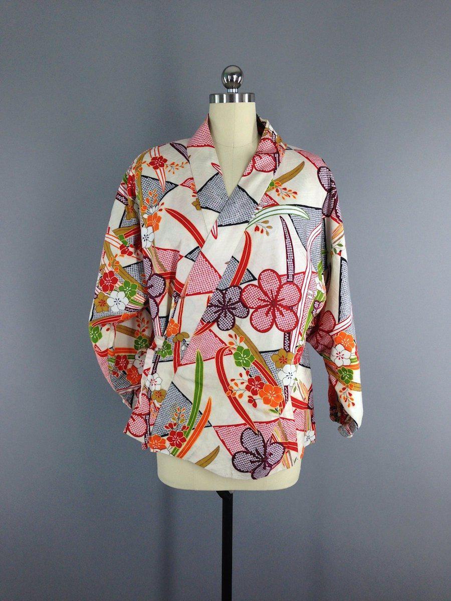 1980s Vintage Cotton Haori Kimono Jacket - ThisBlueBird