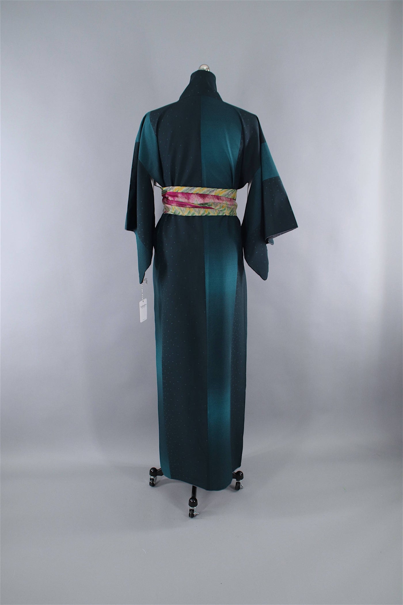 1980s Vintage Kimono Robe / Emerald Green - ThisBlueBird