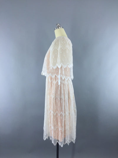 1980s Vintage Lace Cocktail Party Dress - ThisBlueBird