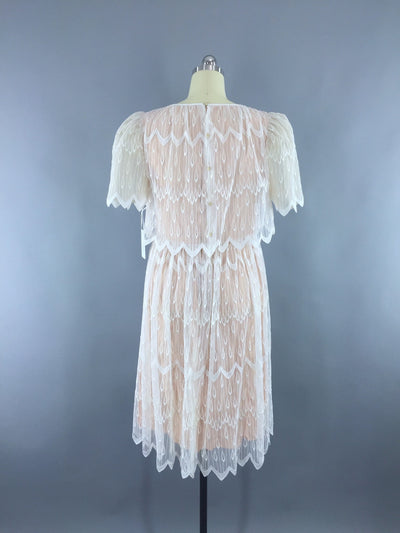 1980s Vintage Lace Cocktail Party Dress - ThisBlueBird