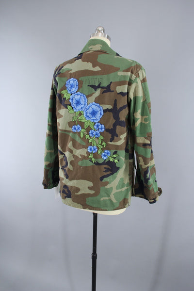 1980s Vintage Marines Embroidered Camouflage Jacket - ThisBlueBird