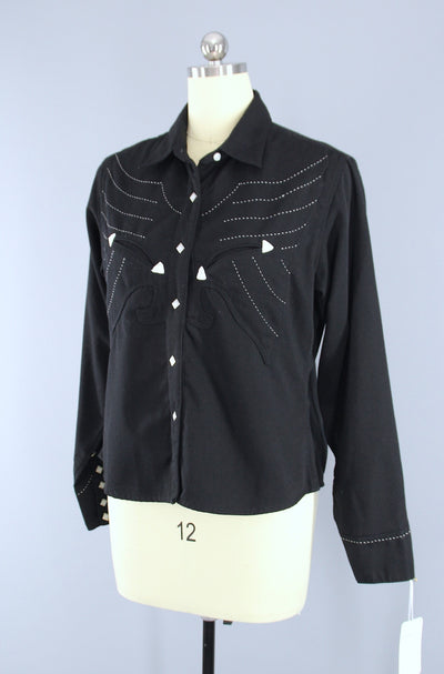 1980s Vintage Panhandle Slim Western Embroidered Shirt - ThisBlueBird