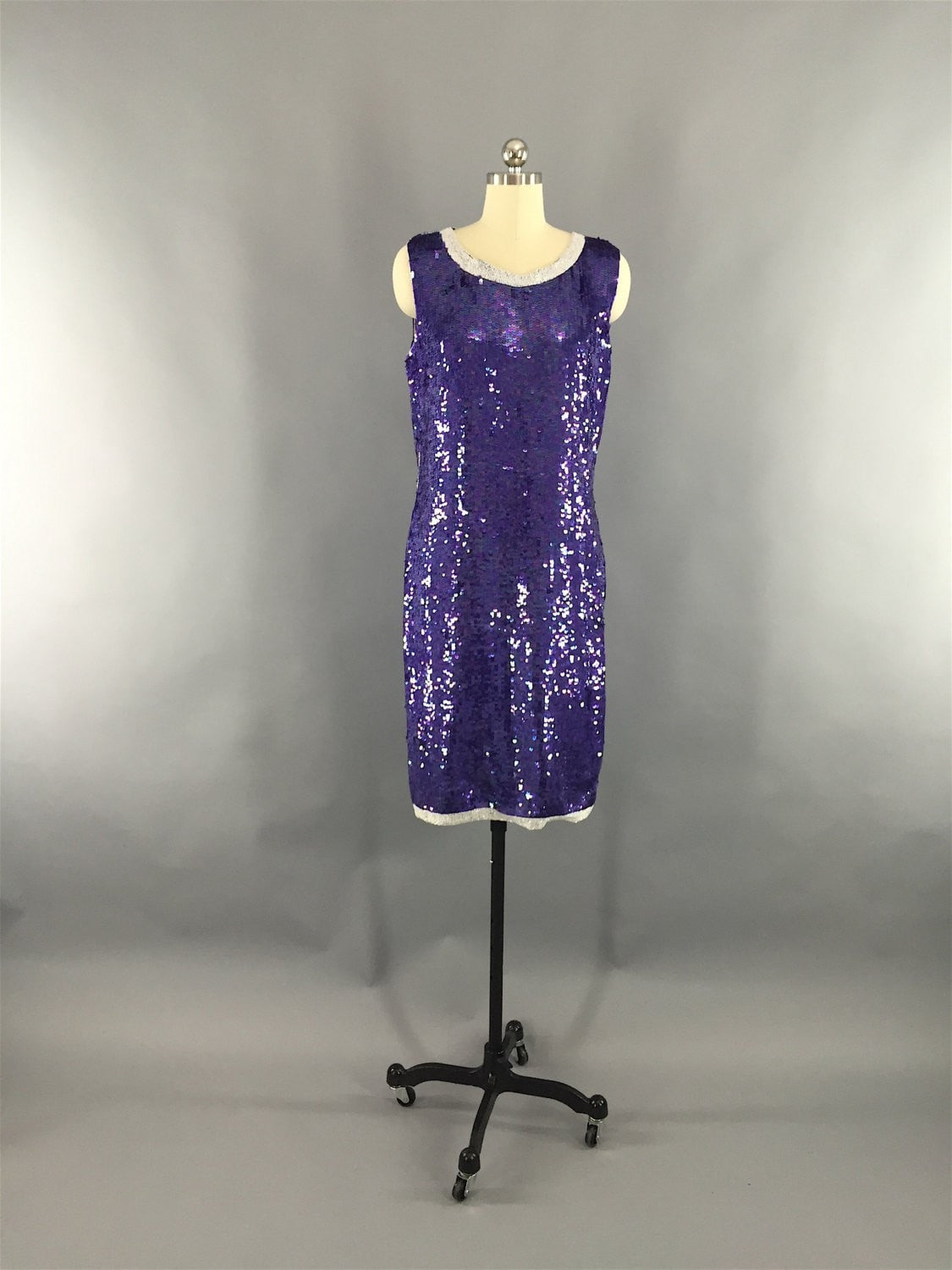 1980s Vintage Purple Sequin Dress - ThisBlueBird