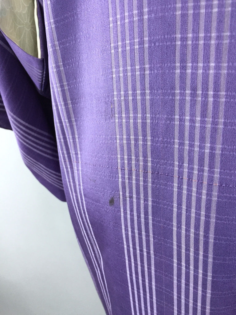 1980s Vintage Silk Kimono Jacket Michiyuki Coat with Lavender Purple S ...