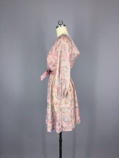 1980s Vintage Victor Costa Pink Lurex Party Dress - ThisBlueBird