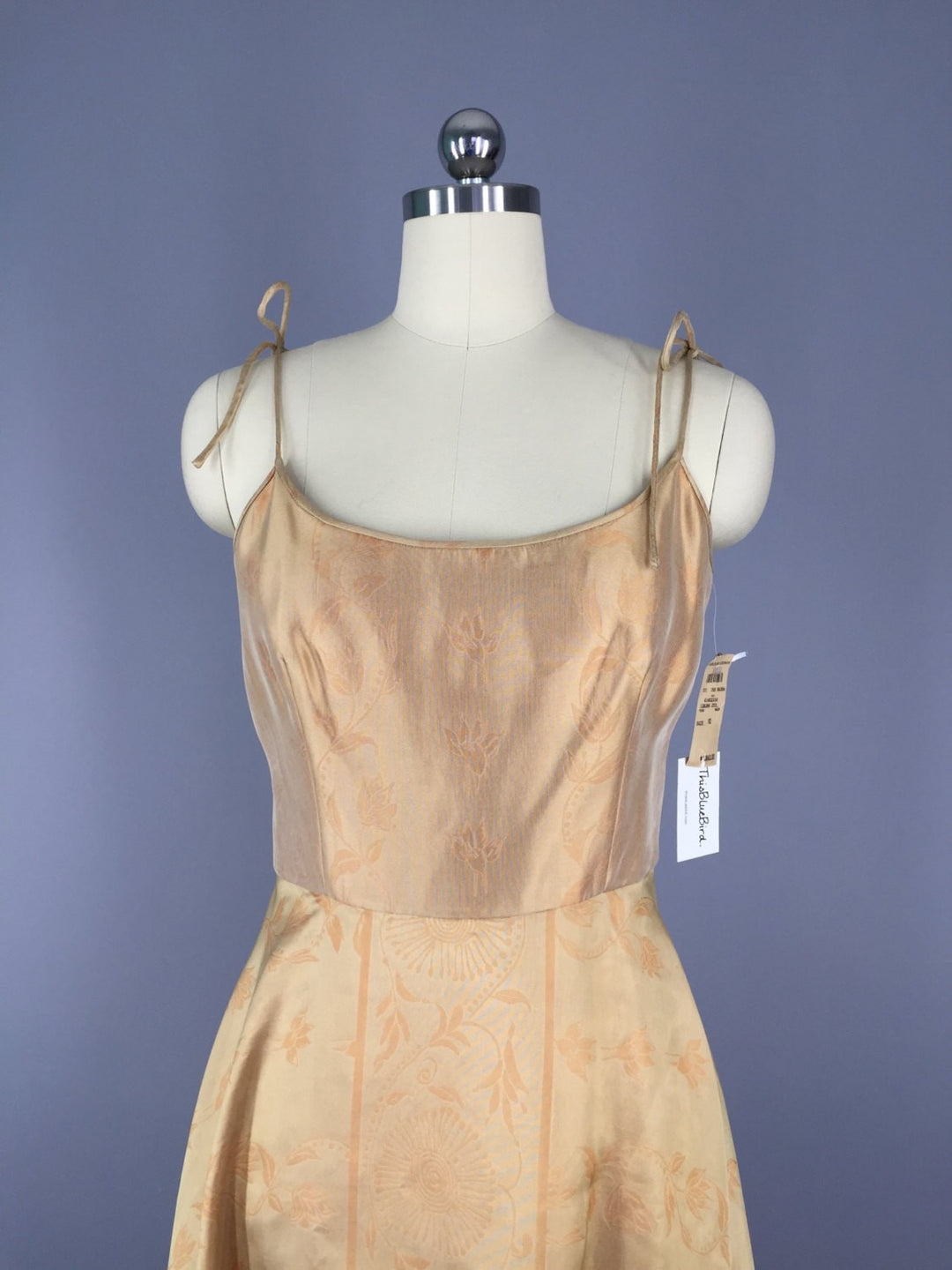 white christmas dresses 1940s Gold Filigree Yellow Jersey Party Dress