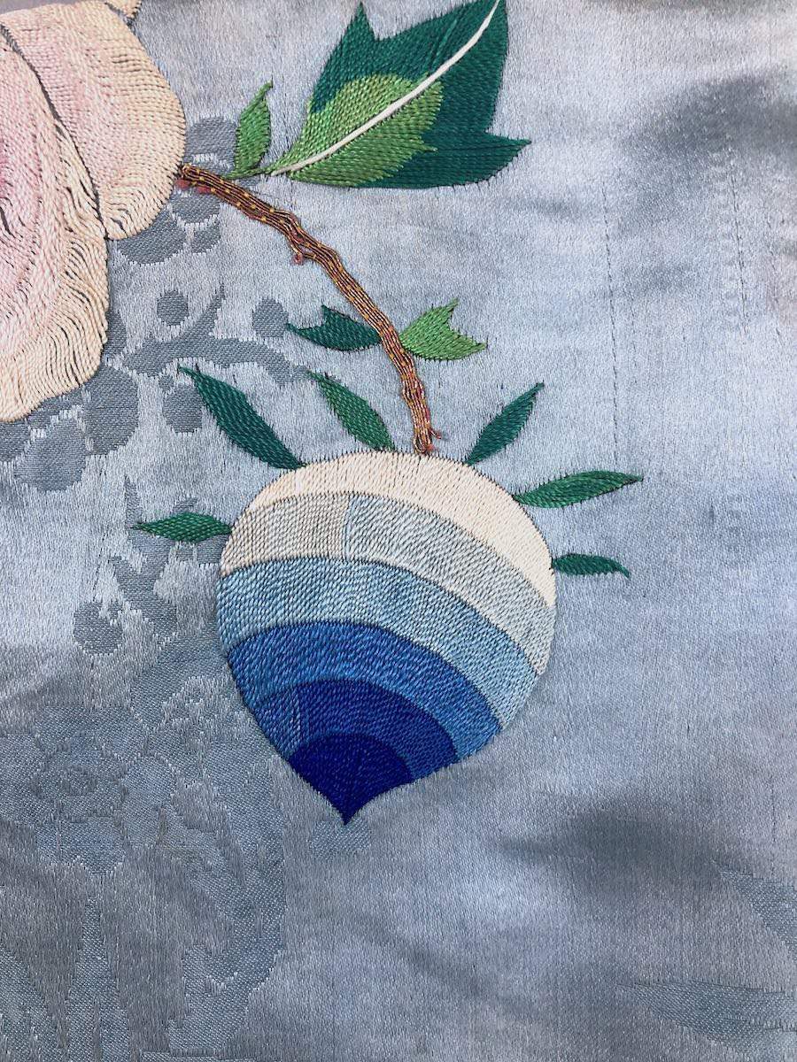 Antique Chinese Blue Silk Embroidered Court Robe-ThisBlueBird - Modern Vintage