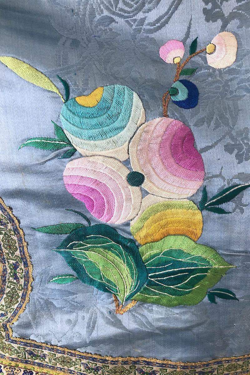 Antique Chinese Blue Silk Embroidered Court Robe-ThisBlueBird - Modern Vintage