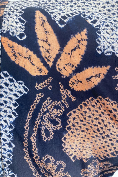 Antique Navy & Coral Shibori Silk Kimono Cardigan-ThisBlueBird