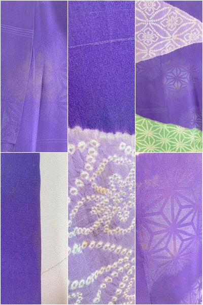 Antique Silk Purple & Sage Silk Kimono-ThisBlueBird