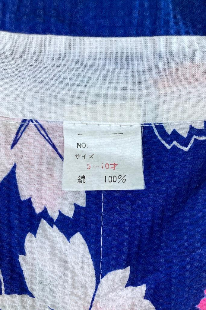 Blue &amp; Pink Cotton Yukata Kimono Robe-ThisBlueBird