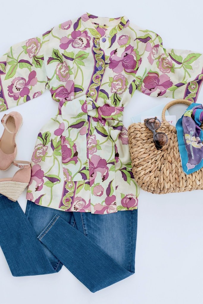 Vintage 1960s Mod Floral Micro Mini Tunic-ThisBlueBird - Modern Vintage