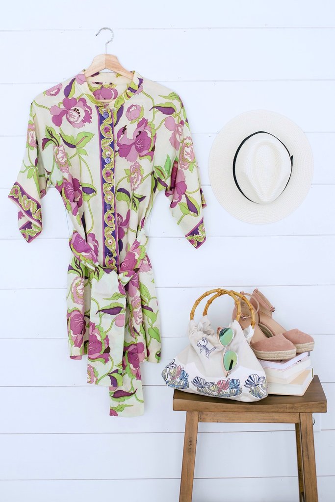 Vintage 1960s Mod Floral Micro Mini Tunic-ThisBlueBird - Modern Vintage