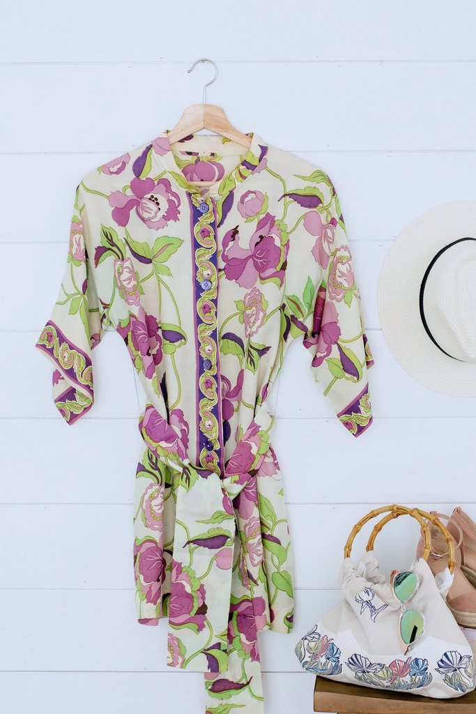 Vintage 1960s Mod Floral Micro Mini Tunic-ThisBlueBird - Modern Vintage