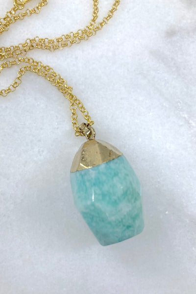Faceted Gemstone Necklace-ThisBlueBird