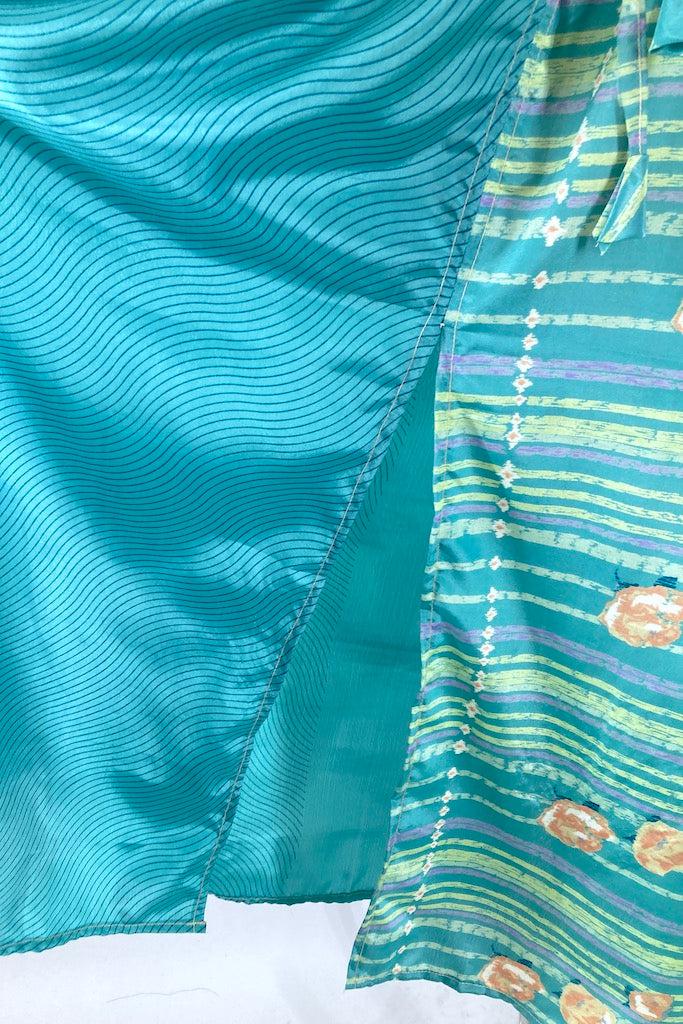 Kerala Kaftan / Turquoise Stripe-ThisBlueBird