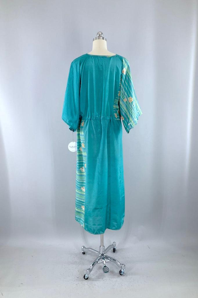 Kerala Kaftan / Turquoise Stripe-ThisBlueBird