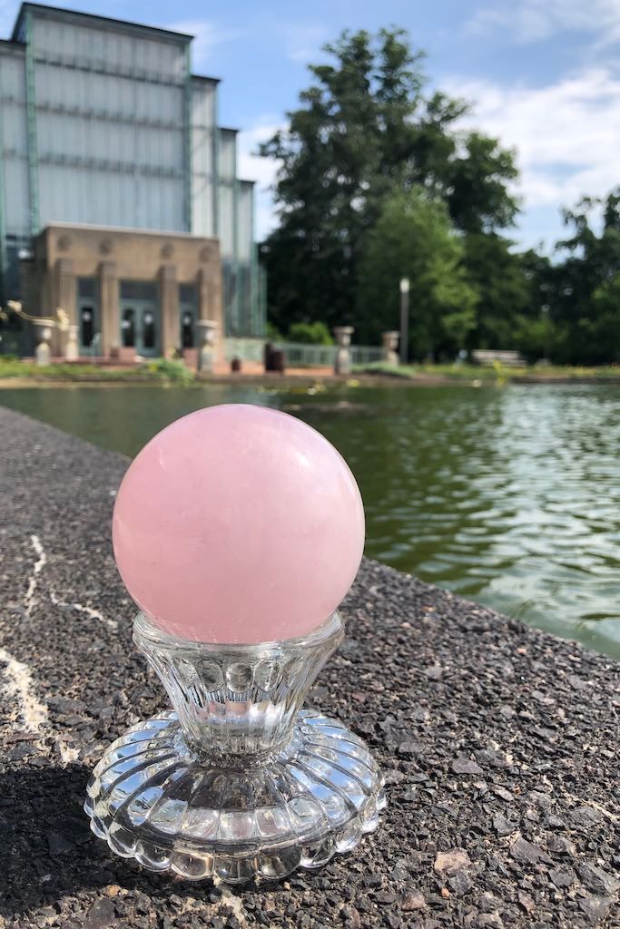 Madagascar Pink Rose Quartz Crystal Ball-ThisBlueBird - Modern Vintage