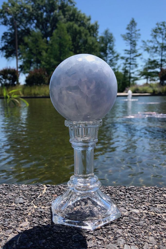 Natural Blue Calcite Sphere Crystal Ball-ThisBlueBird - Modern Vintage