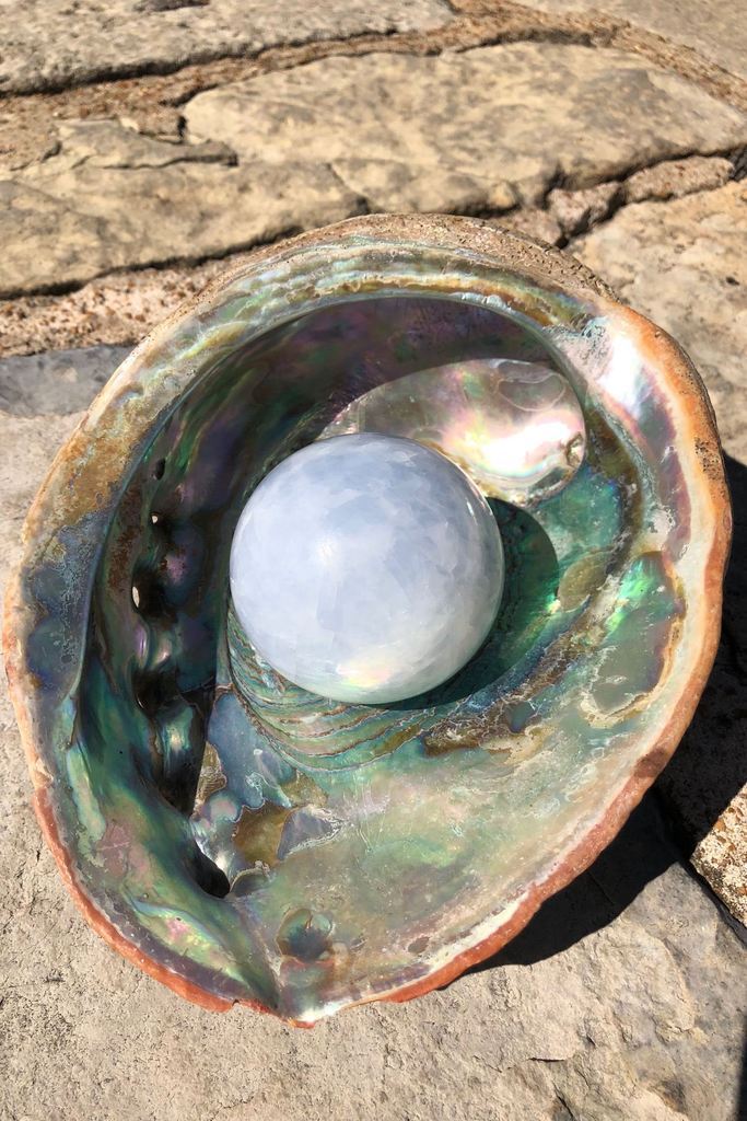 Natural Blue Calcite Sphere Crystal Ball-ThisBlueBird - Modern Vintage