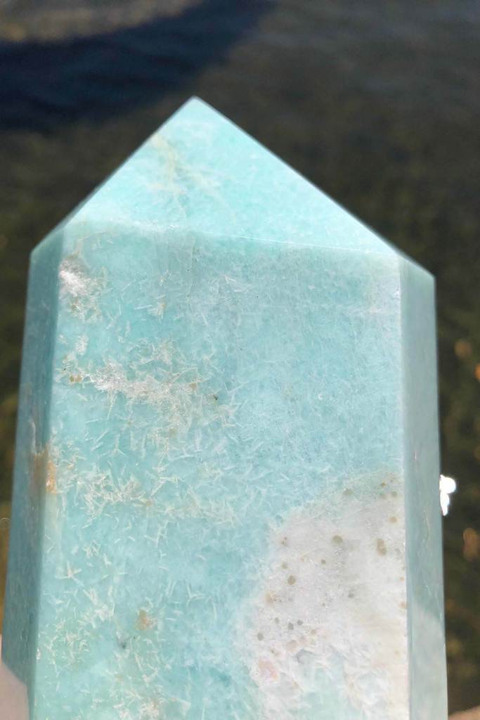 Natural Green Amazonite Crystal Point Tower-ThisBlueBird - Modern Vintage
