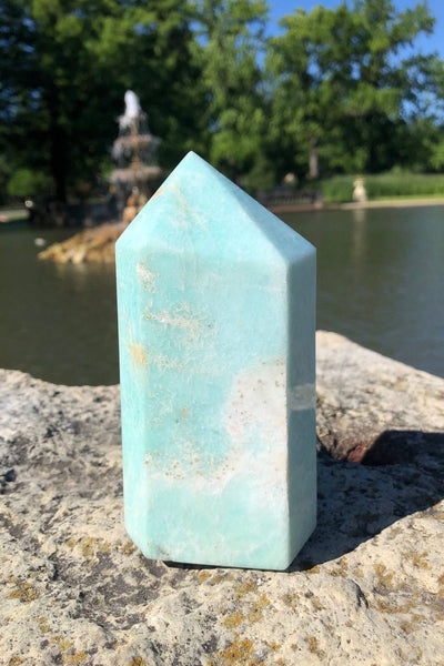 Natural Green Amazonite Crystal Point Tower-ThisBlueBird - Modern Vintage