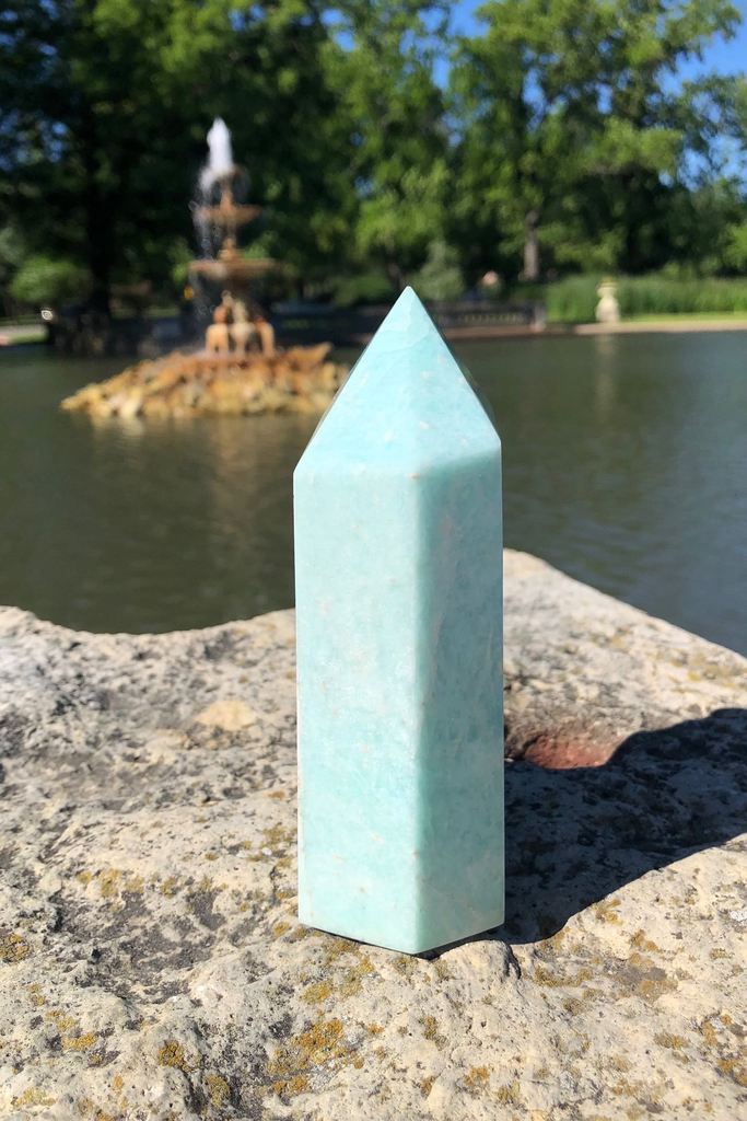 Natural Green Amazonite Crystal Point Tower-ThisBlueBird - Modern Vintage
