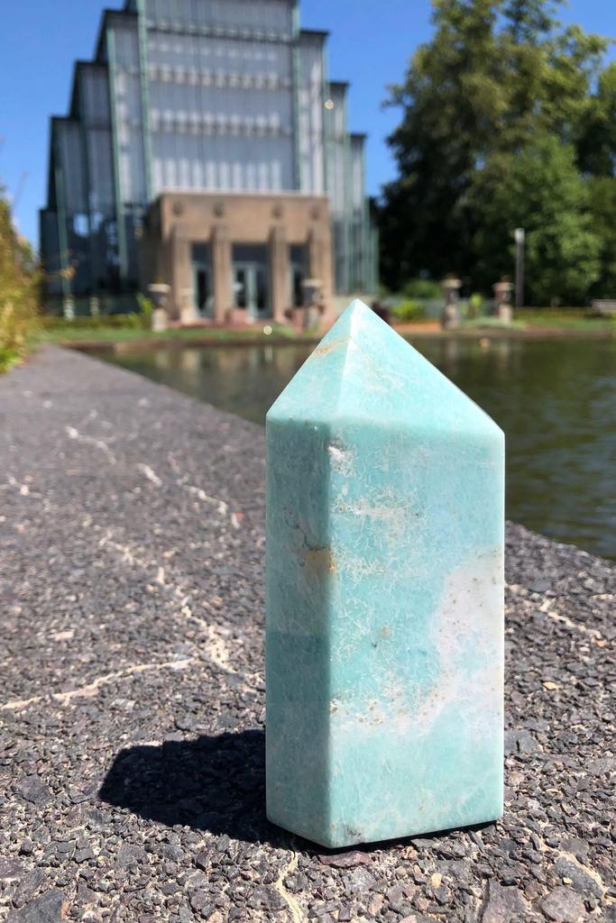 Natural Green Amazonite Crystal Point Tower-ThisBlueBird - Modern Vintage