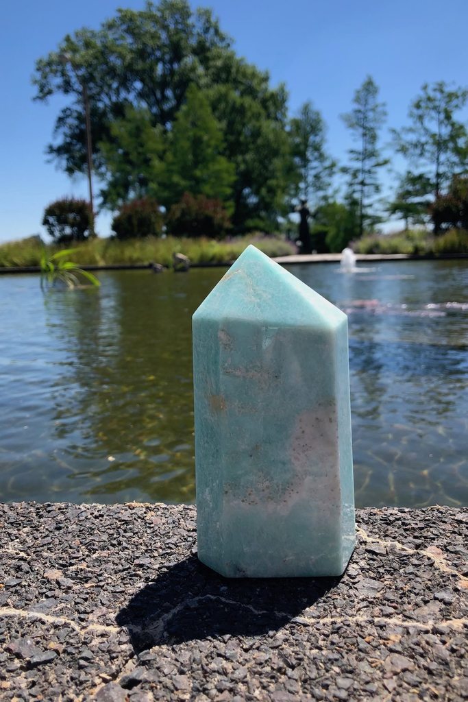 Natural Green Amazonite Crystal Point Tower-ThisBlueBird - Modern Vintage