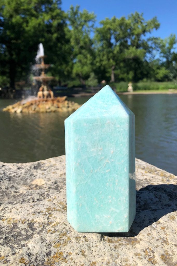 Natural Green Amazonite Crystal Point Tower-ThisBlueBird - Modern Vintage