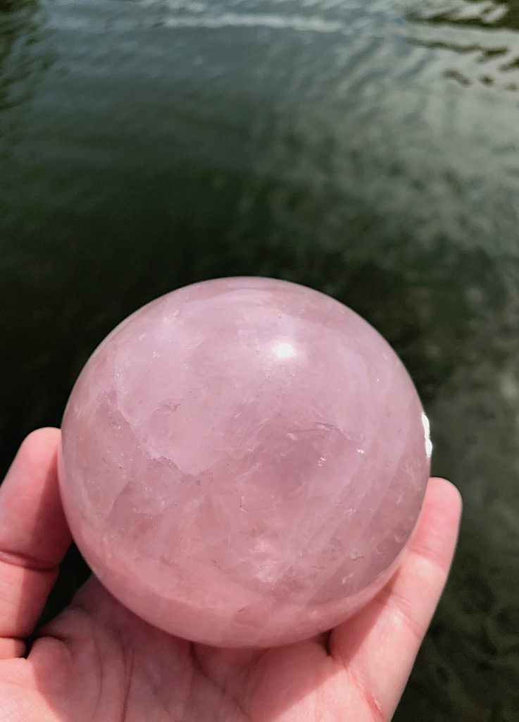 Rose Quartz Crystal Ball-ThisBlueBird - Modern Vintage