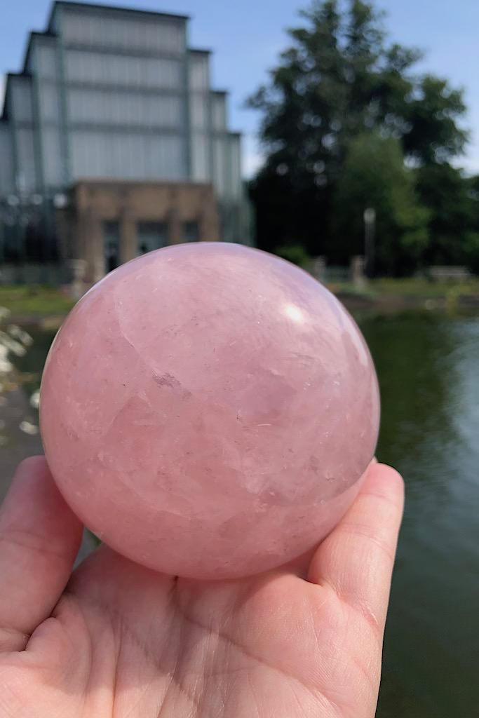Rose Quartz Crystal Ball-ThisBlueBird - Modern Vintage
